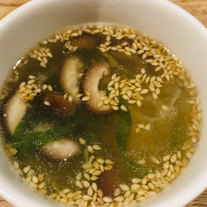 とろーり　ネギとしいたけとささみの中華スープ